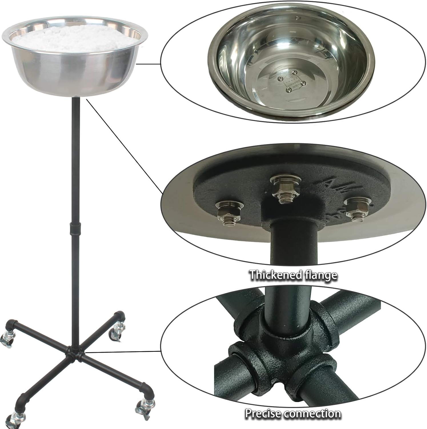 Portable Gym Chalk Stand,Freestanding Chalk Bowl,Band Pulley Gym Chalk Bowl,Gym Chalk Holder （Black）