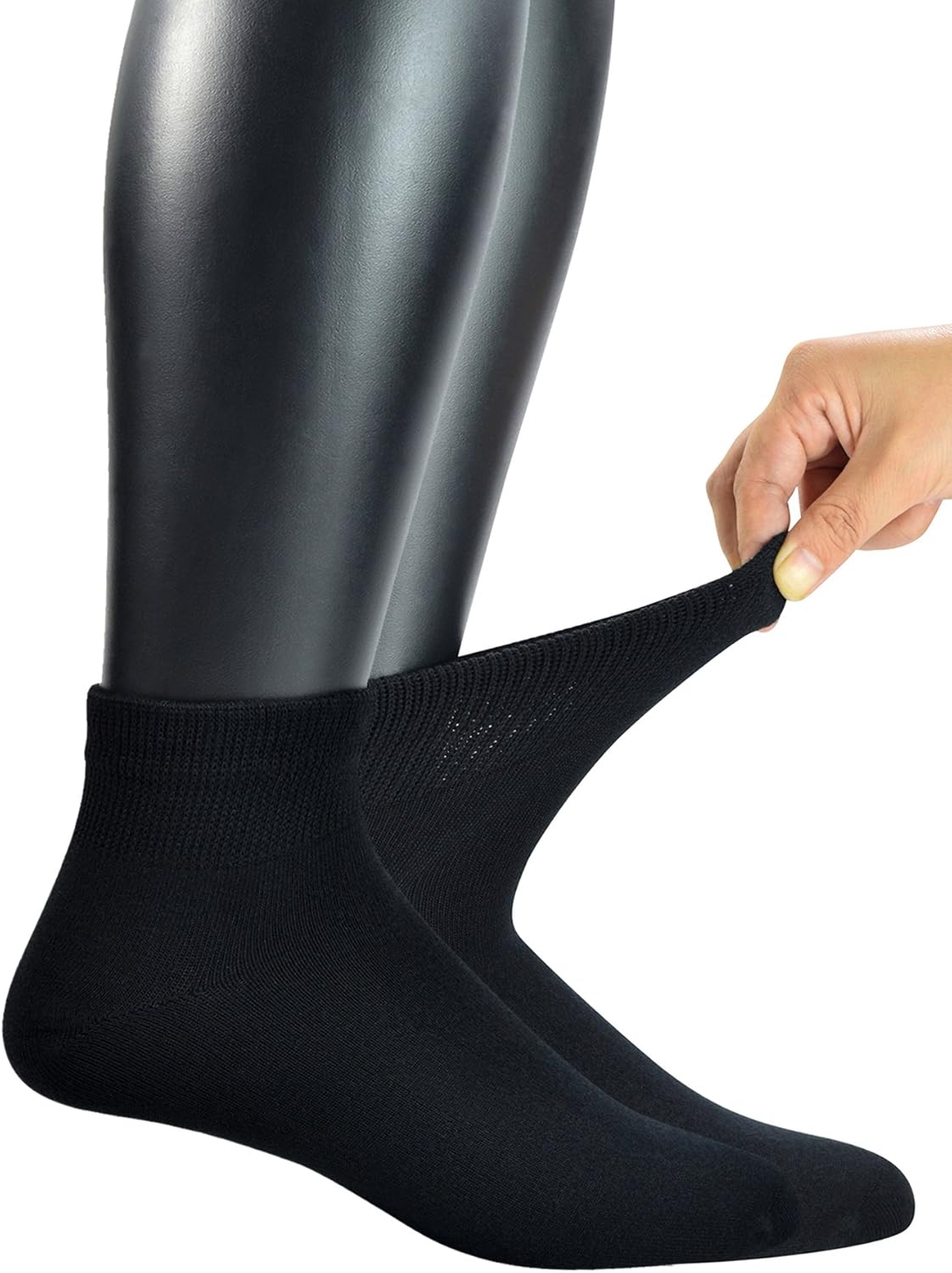 Yomandamor Men's 5 Pairs Non-binding Flat-Knit Ankle Diabetic/Dress Socks with Seamless Toe(Big and tall available) - Image 2