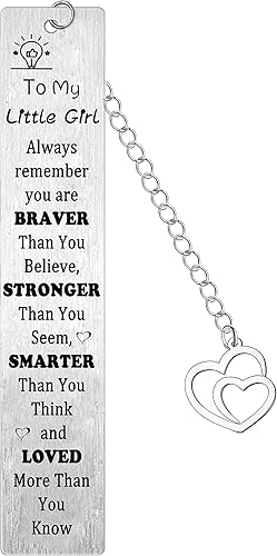 Marcapáginas para niñas, regalos para hija, sobrina, nieta, hermana, regalos de cumpleaños, regalos de Navidad para niña, con texto en inglés "You