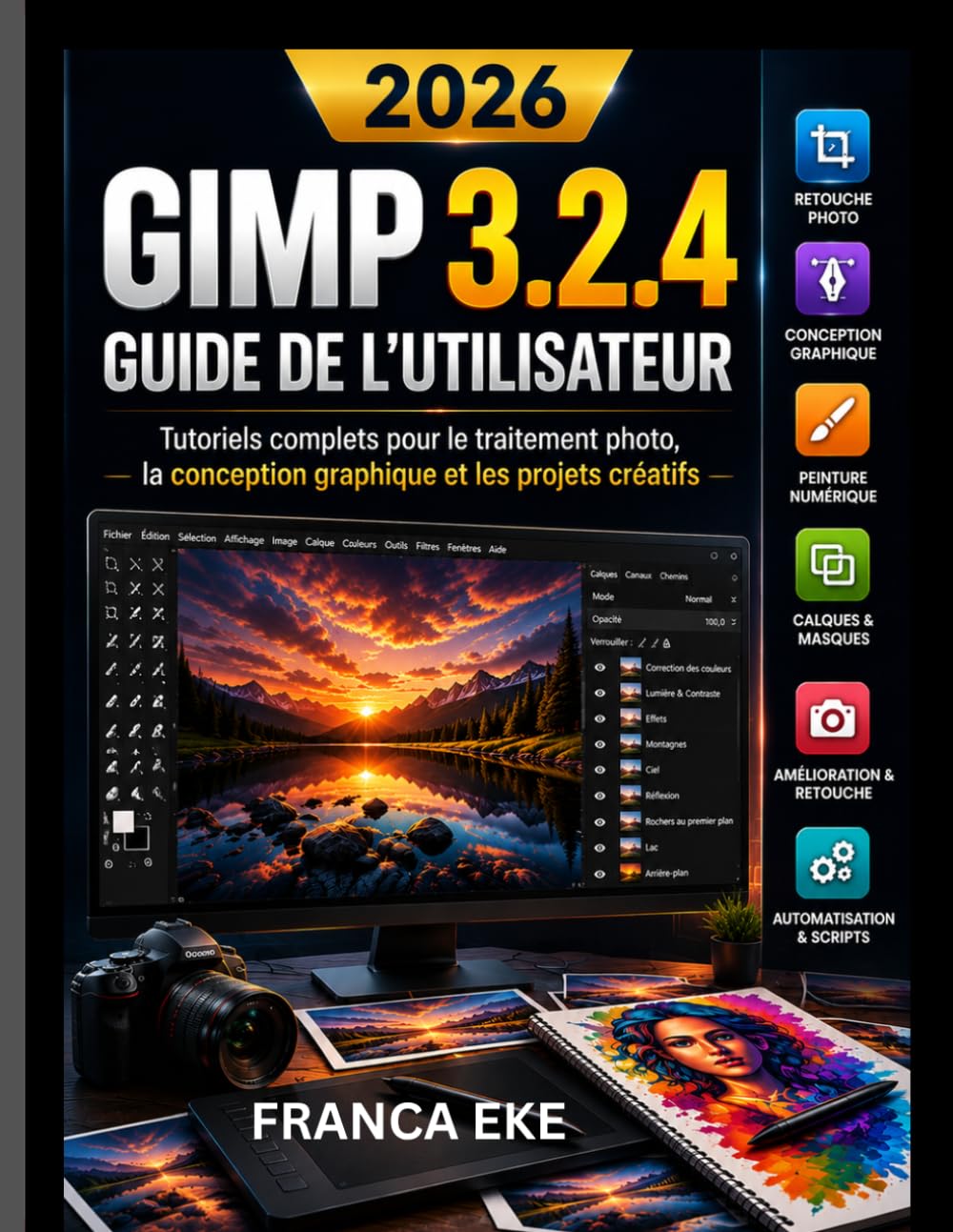 GIMP 3.2.4 GUIDE DE L'UTILISATEUR 2026: Tutoriels complets pour la retouche photo, la conception graphique et les projets créatifs