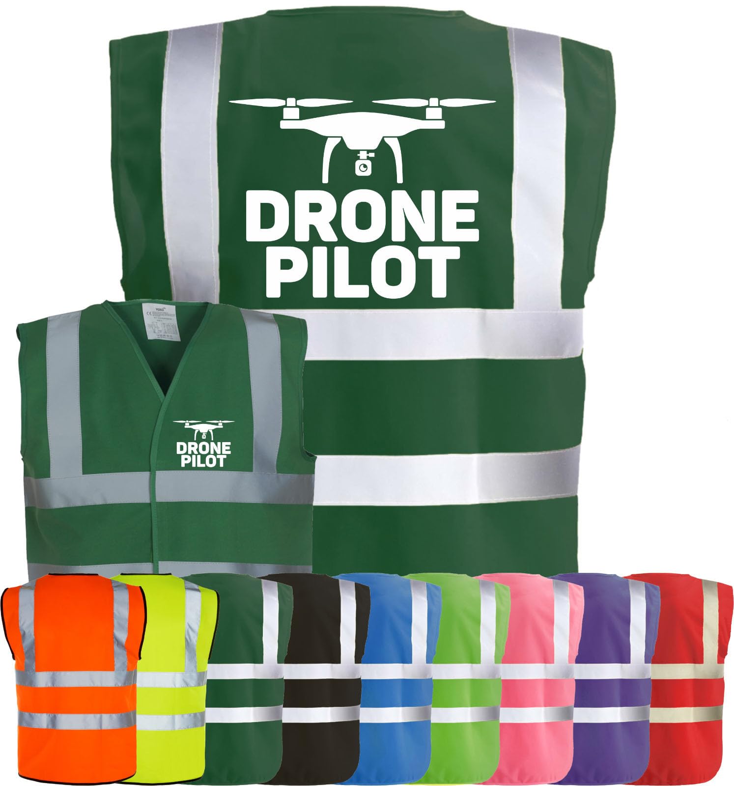 Corporate Togs DRONE PILOT OPERATOR Quadcopter UAV Hi-Vis Vest - High Visibility Safety Waistcoat, Fastening and Fully EN471 Health & Safety Compliant Waistcoat | Safety Apparel