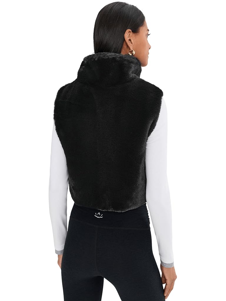 Black Beyond Yoga On The List Faux Fur Vest