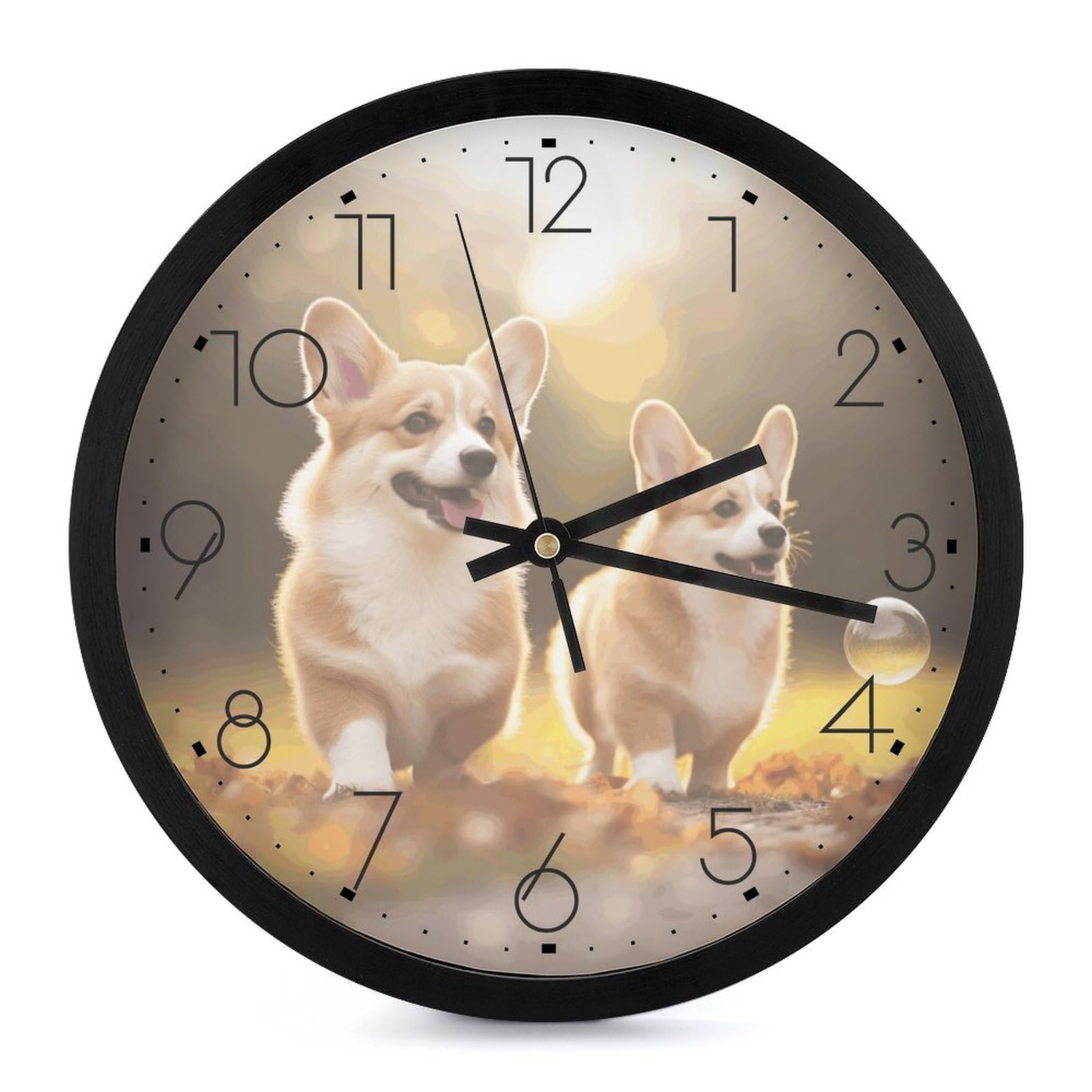 Horloge murale Corgi mignon pour decoration de chambre et ambiance ferme