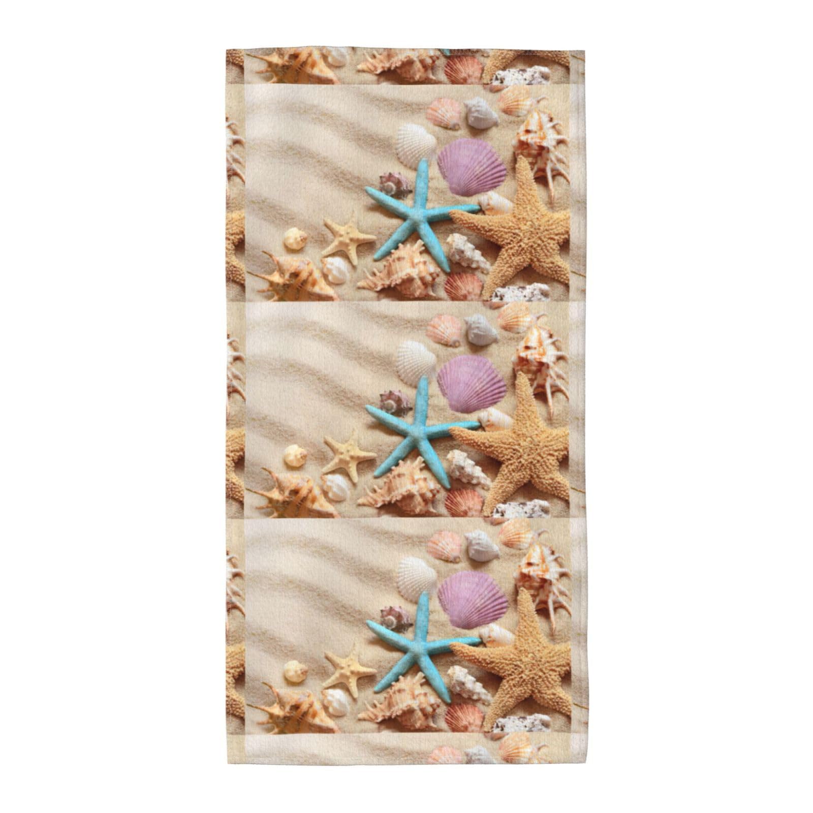 WYCZHY Seashells Starfish Printed Quick Dry Beach Towel For Camping Travel Vacation