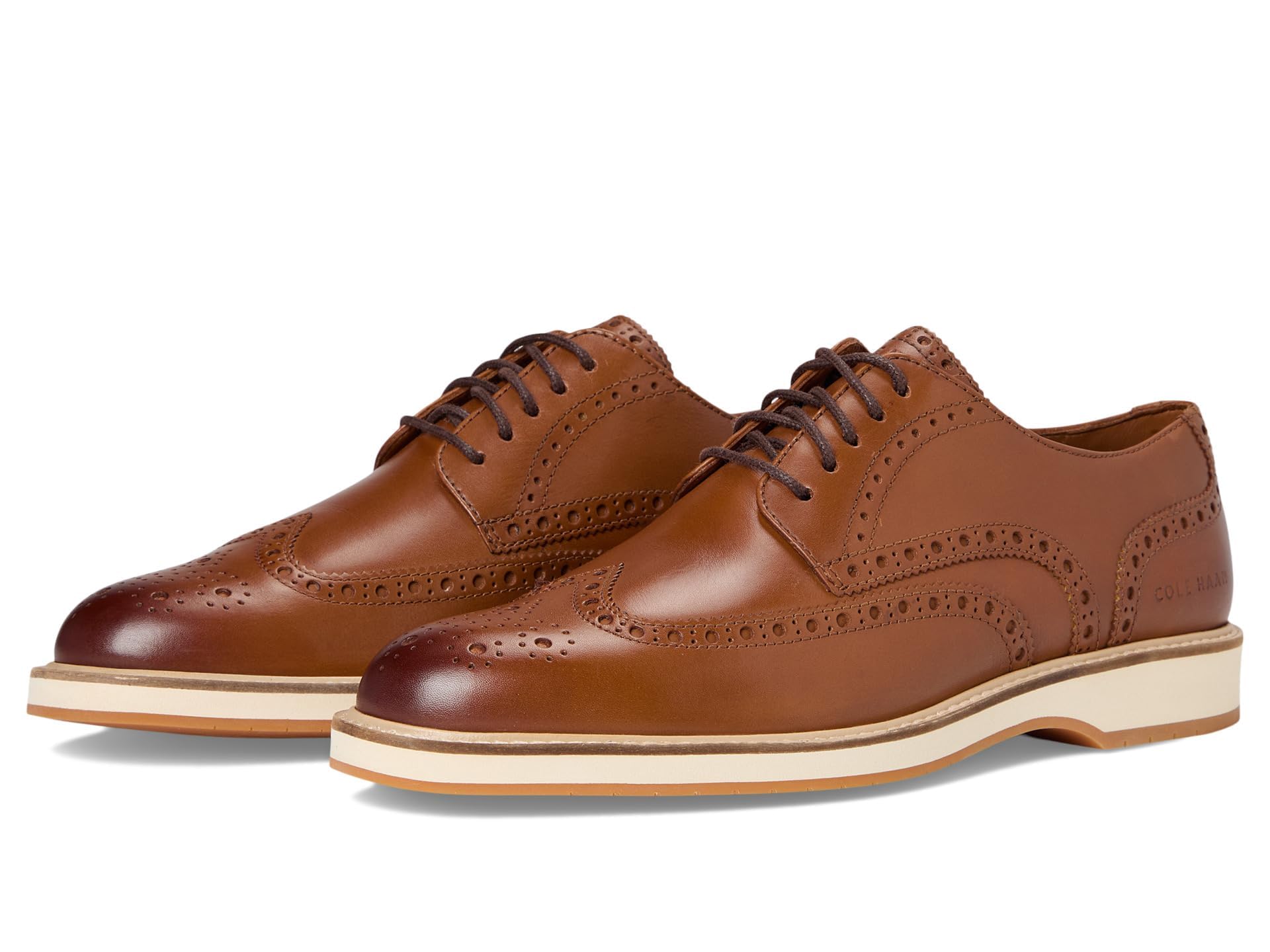 Cole Haan Men's Morse Grand Wingtip Oxfords, British Tan/Ivory/Gum, 7.5 UK