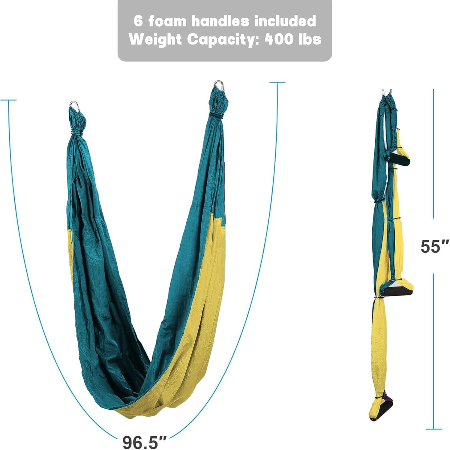 Aerial Yoga Swing Sling Strong Yoga Hammock Kit Set Trapeze Inversion Equipment Include 2 Extensions Straps