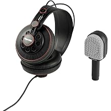 Superlux Studio Headphones & PRA628MKII Microphone Bundle Professional Monitoring Headset with 50mm Drivers + XLR Instrument Mic for Guitar Amps, Recording & Podcasting