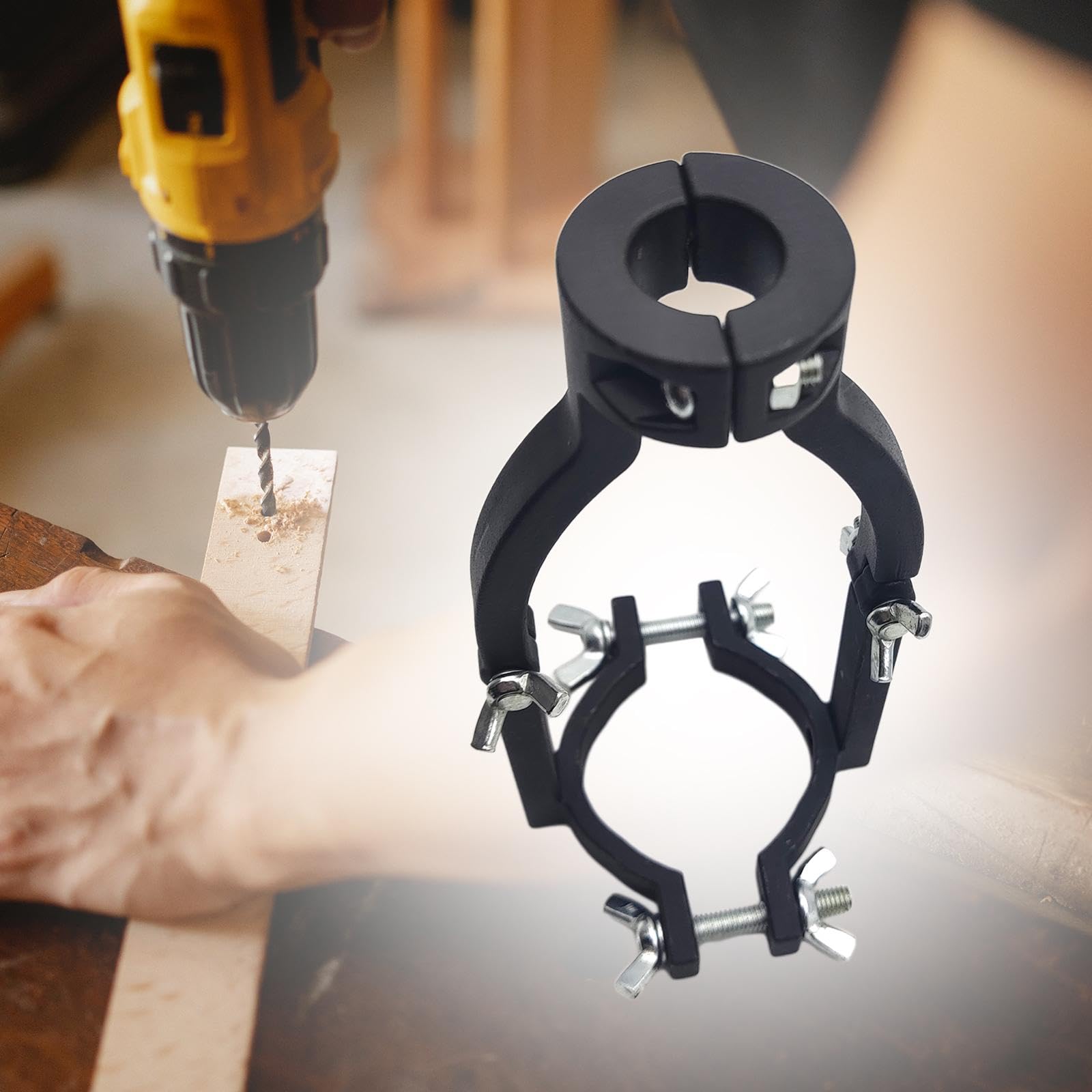 Perfk Vierkantloch-Bohreradapter Aus Edelstahl – 5 Teile, Für Klemmen 38–55 Mm – Einfache Montage Für Tisch-/Handbohrmaschinen
