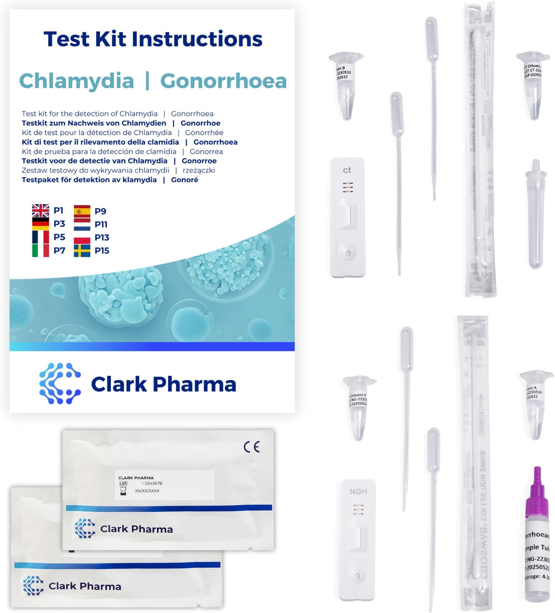 Chlamydia & Gonorrhoea Test Kit | Tests Male or Female for Chlamydia and Gonorrhea Using a Swab Test | Rapid STD STI Test (Chlamydia & Gonorrhoea)