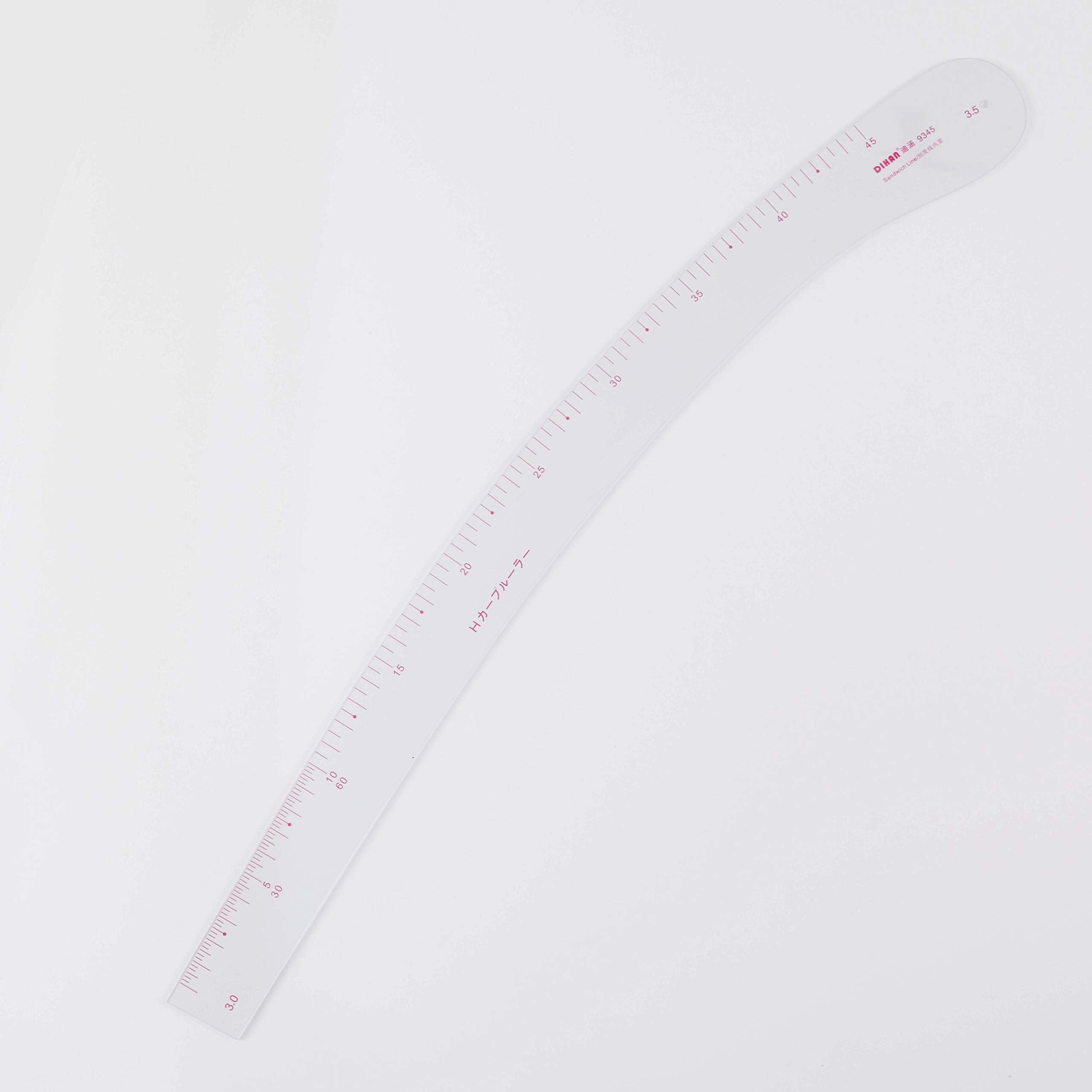 DIHAN #9345 Metric 45cm Sleeve arm Vary Form Plastic Tailor Fashion Design Ruler French Curve, Pattern Making Ruler, Tailoring Ruler, Garment Ruler