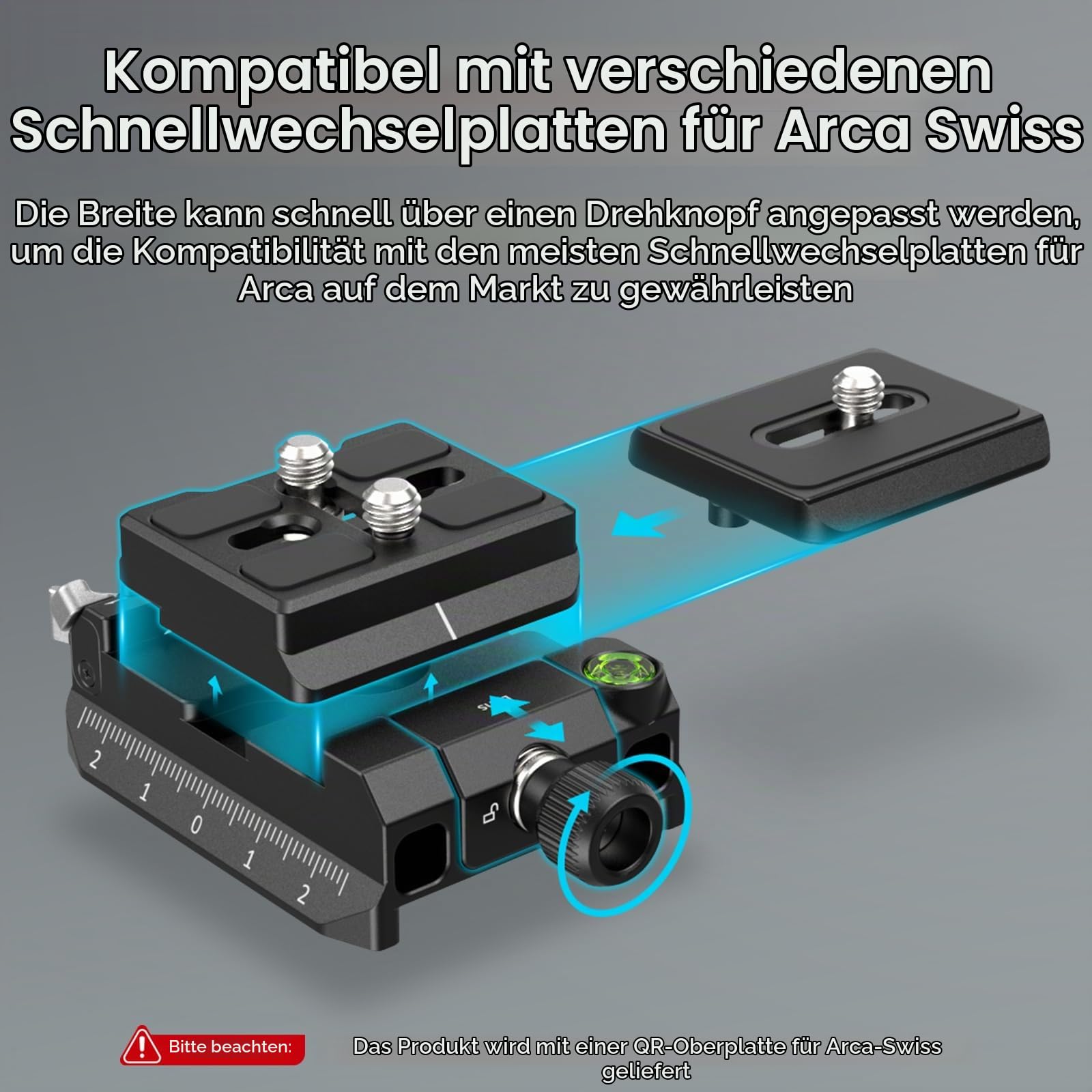 SMALLRIG Schnellwechselplatte und Klemme für Arca-Swiss Standard, mit Bottom Platte für MFT 501PL Standard, kompatibel mit DJI RS Serie Gimbal – 4234