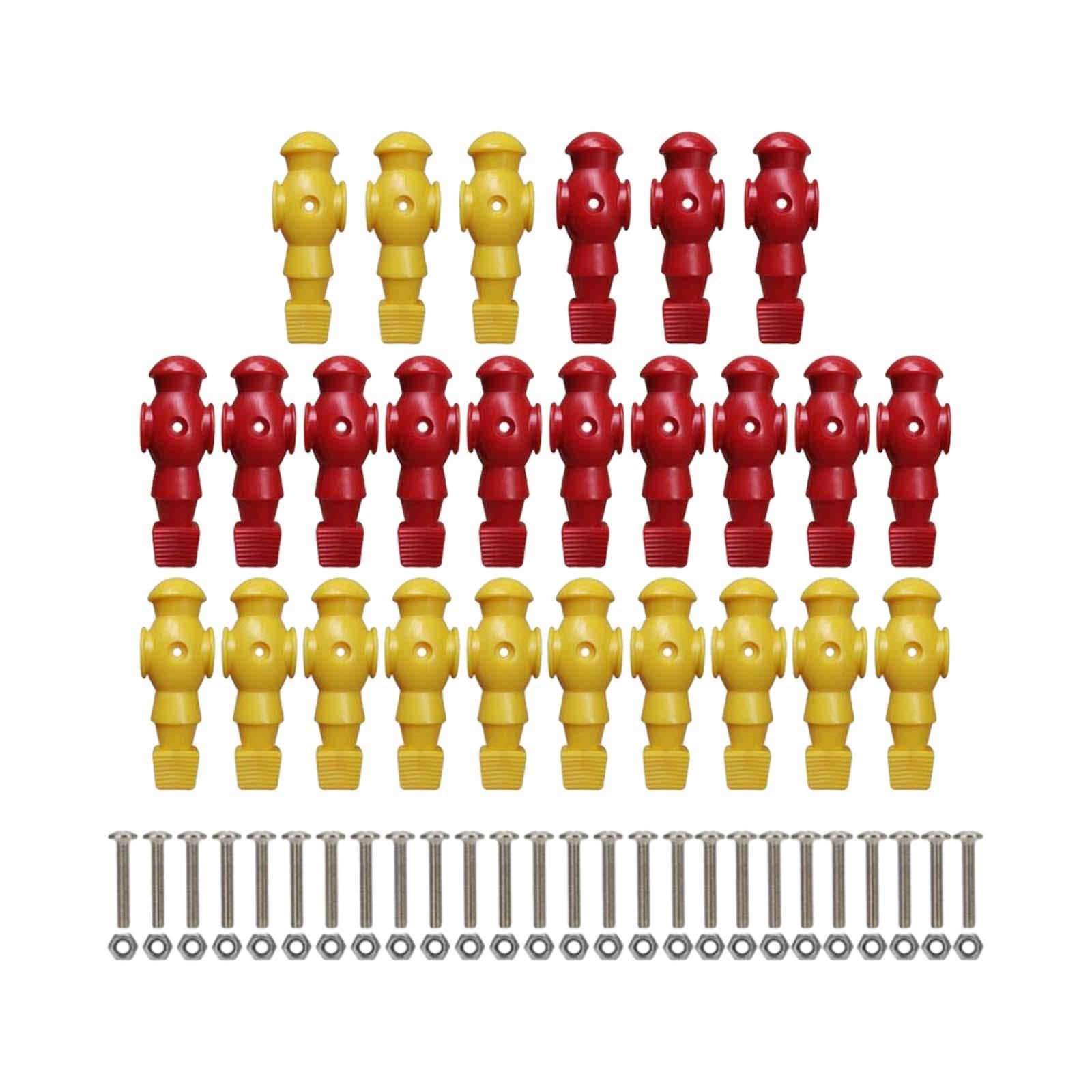 Vaveren 26 Pieces Table Soccer Players Foosball Replacement Players Entertainment Maintenance Components Football Machine Accessories, Red Yellow