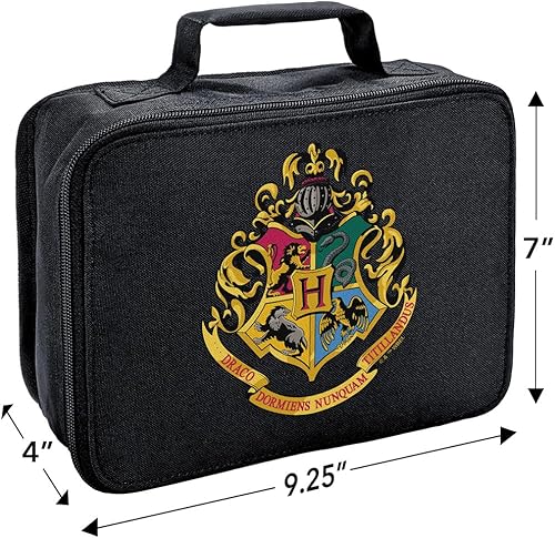 Miniatura 2 de LOGOVISION Harry Potter Hogwarts Escudo escolar aislado suave cara caja de almuerzo - Bolsa de almuerzo reutilizable para trabajo escolar de