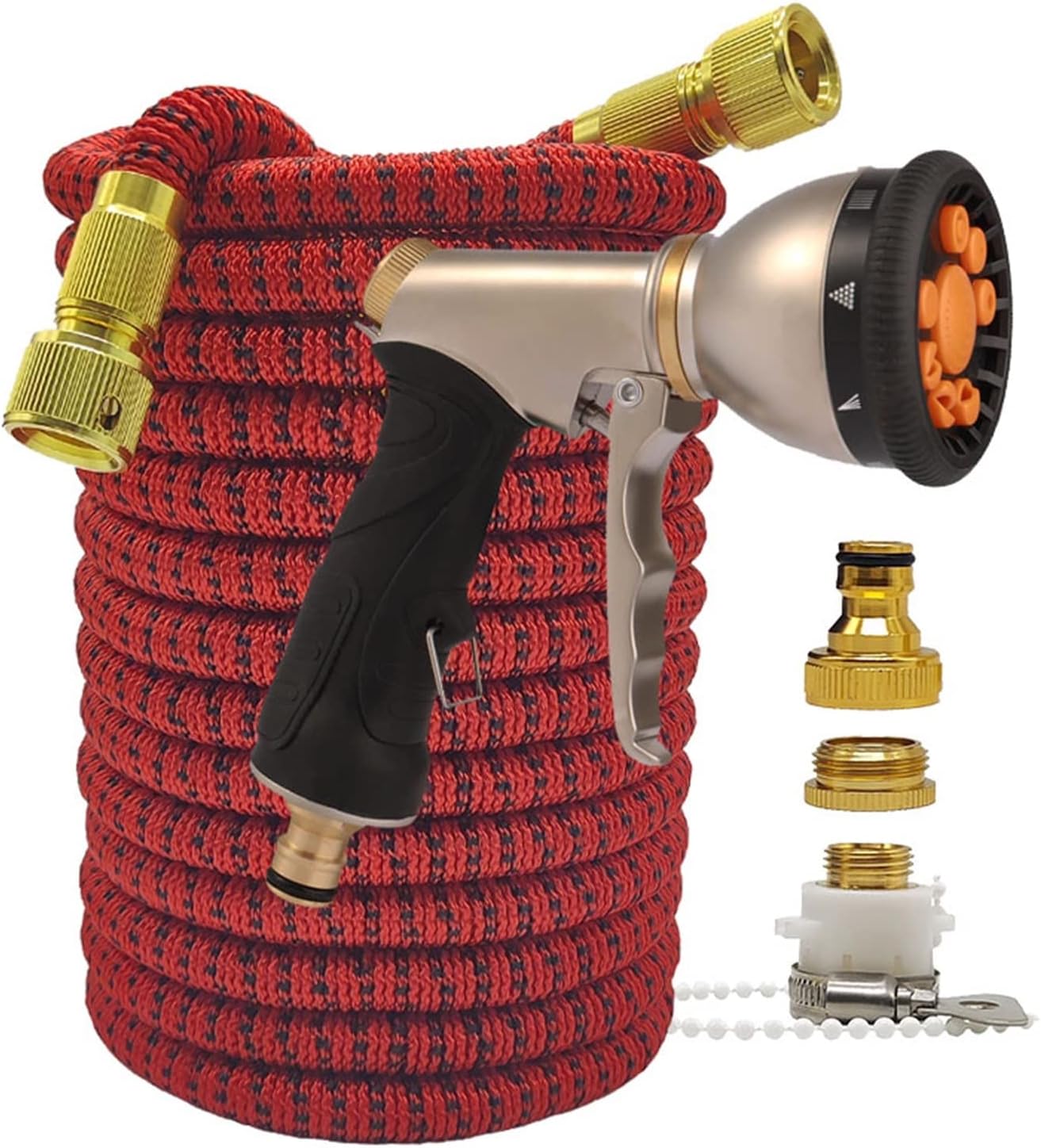 Car Wash Nozzle, High Pressure Expandable Garden Hose Home Flexible Outdoor Watering Gun Set Car Wash Agricultural Irrigation,High Pressure(100ft)