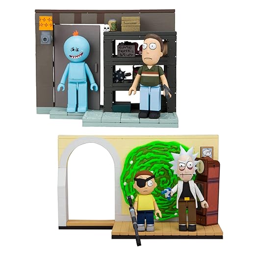 McFarlane Toys Rick and Morty: Evil Rick and Morty and Smith Garage Rack Micro Construction Playset