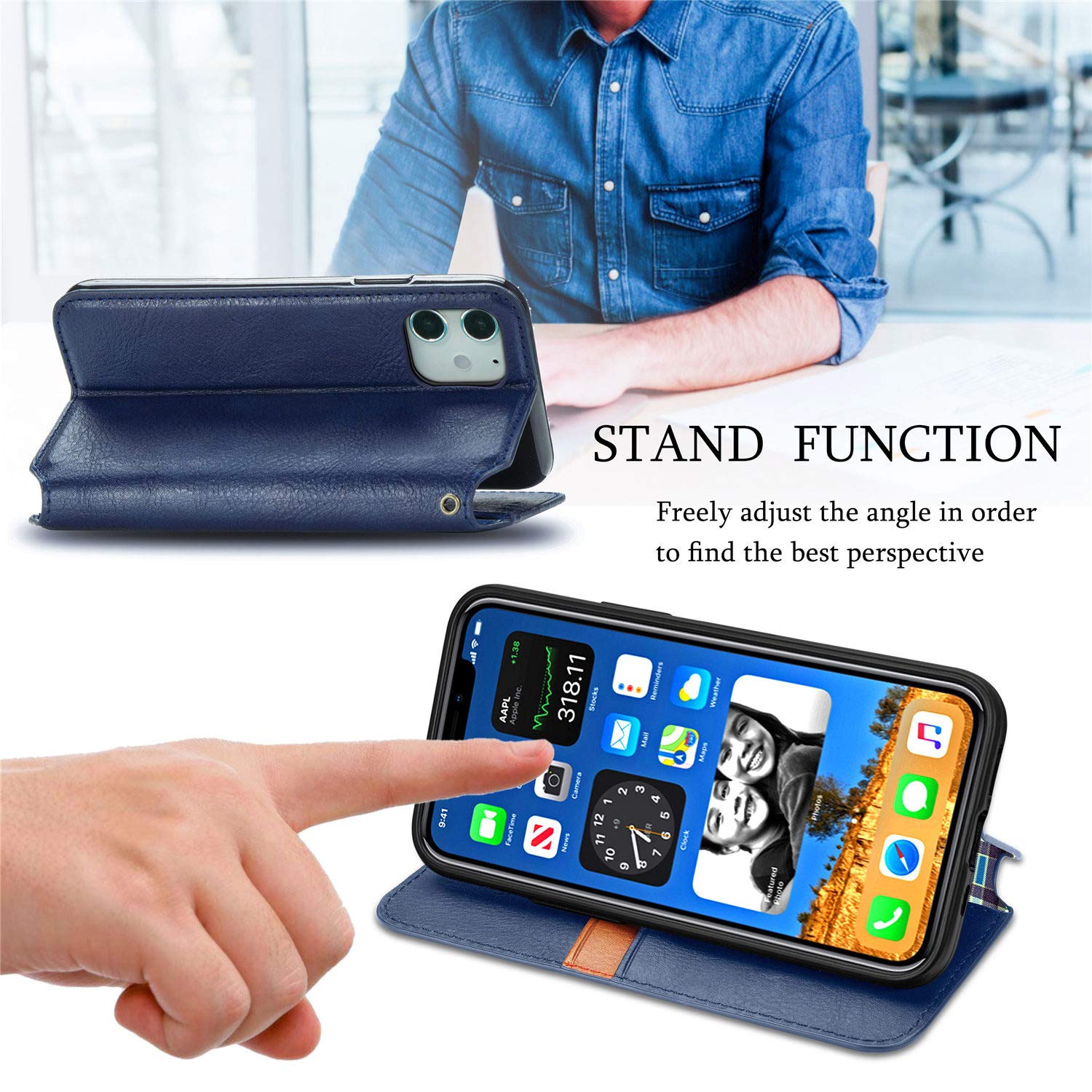 UEEBAI Custodia per iPhone 12 mini 5.4 inch, Portafoglio in