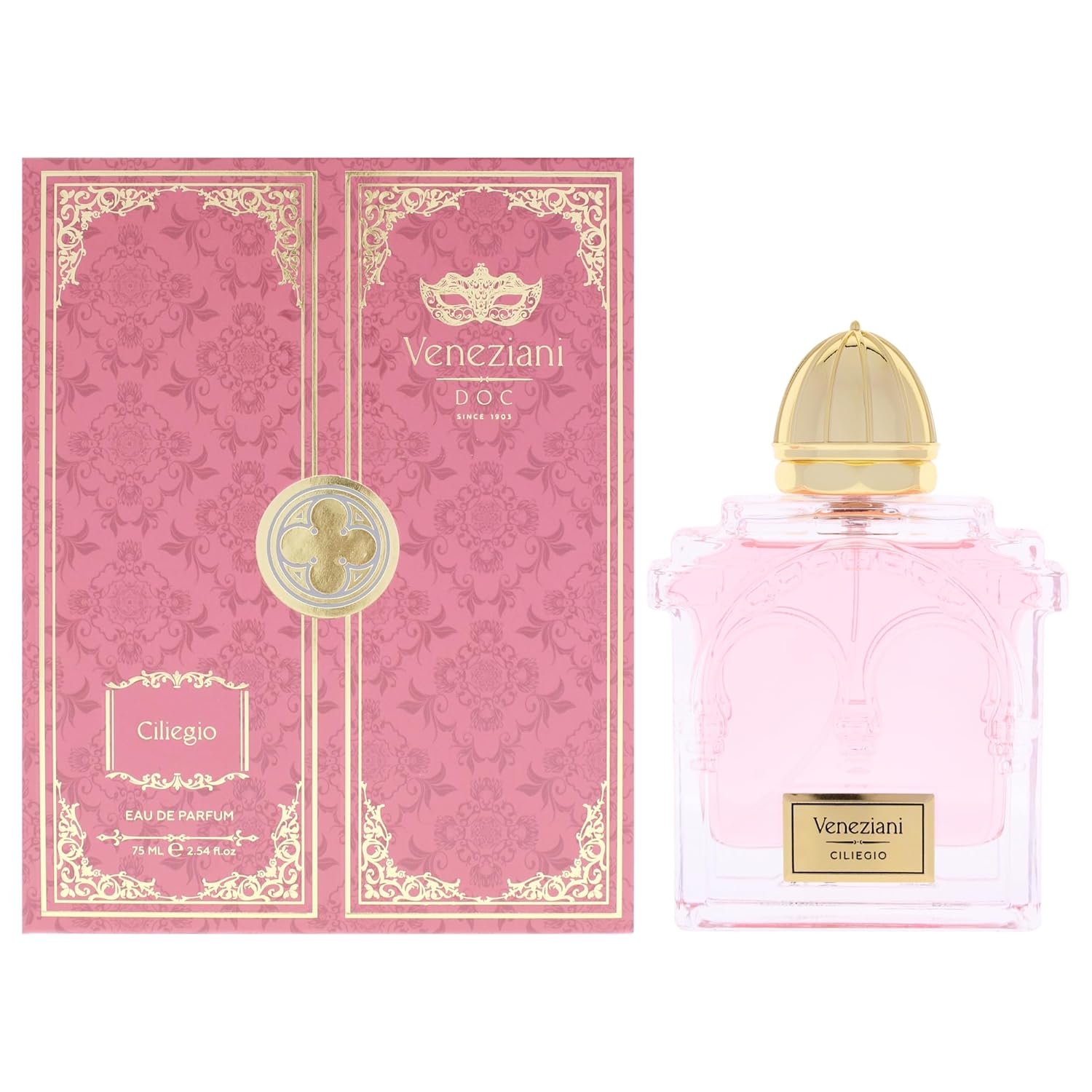 Veneziani Ciliegio - Italian Eau de Parfum - Long Lasting Perfumes for Women - Notes of Whiskey, Cinnamon, Vetiver and Vanilla Perfume - 2.5 oz