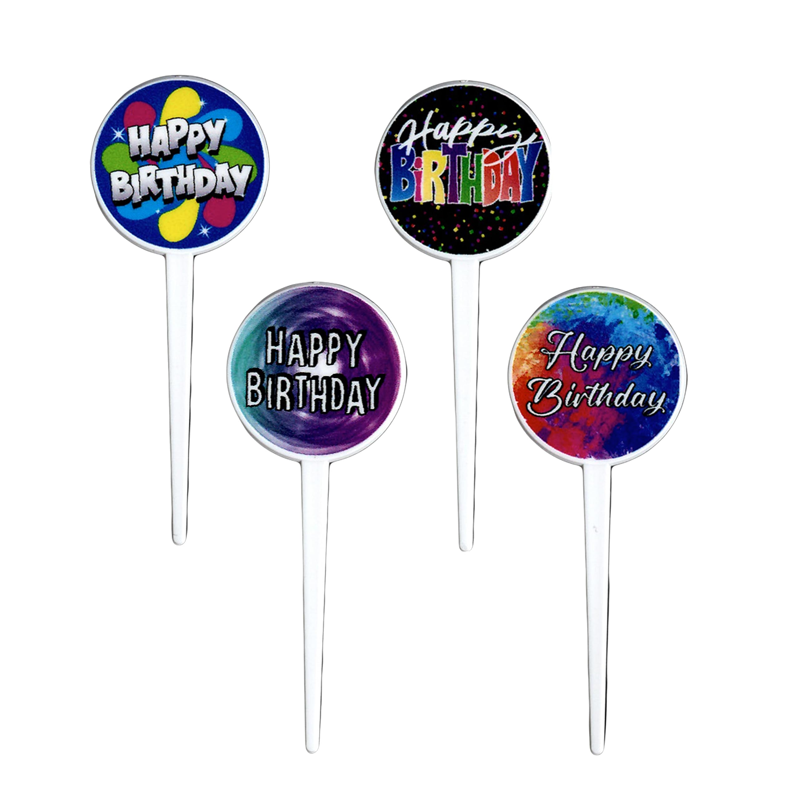 Reusable Cocktail Picks, Fancy Cocktail Toothpicks for Appetizers, Happy Birthday Cocktail Skewers for Appetizers Fruit Tray, Party Food Picks and