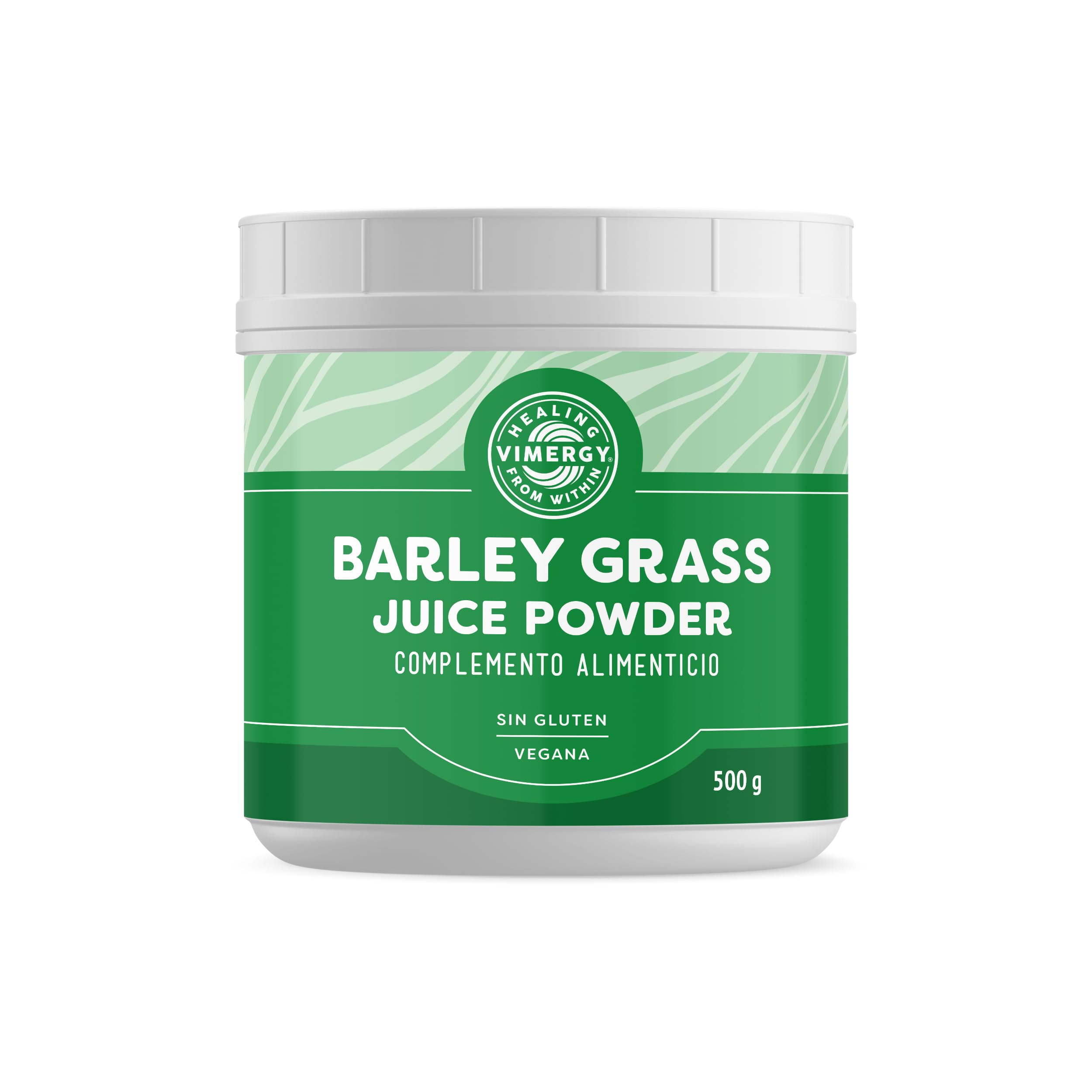 Vimergy Barley Grass Juice Powder – 500g, 125 Dosis – Jugo de Hierba de Cebada en Polvo – Suplemento Vegano – Fórmula sin Agentes Antiaglomerantes, Rellenos, Saborizantes ni Azúcar – Sin OMG ni Gluten