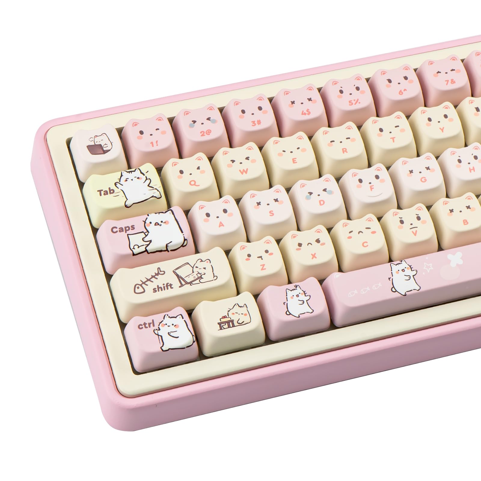♡mk♡  Amazon.com: COOMICKEY Pink Keycaps 140 Keys Dye Sub Key Cap
