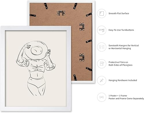 Miniatura 301 de Poster Master Póster de peonías – Estampado de flores retro – Ilustración floral – Ilustración en blanco y negro – Diseño de línea y abstracto –