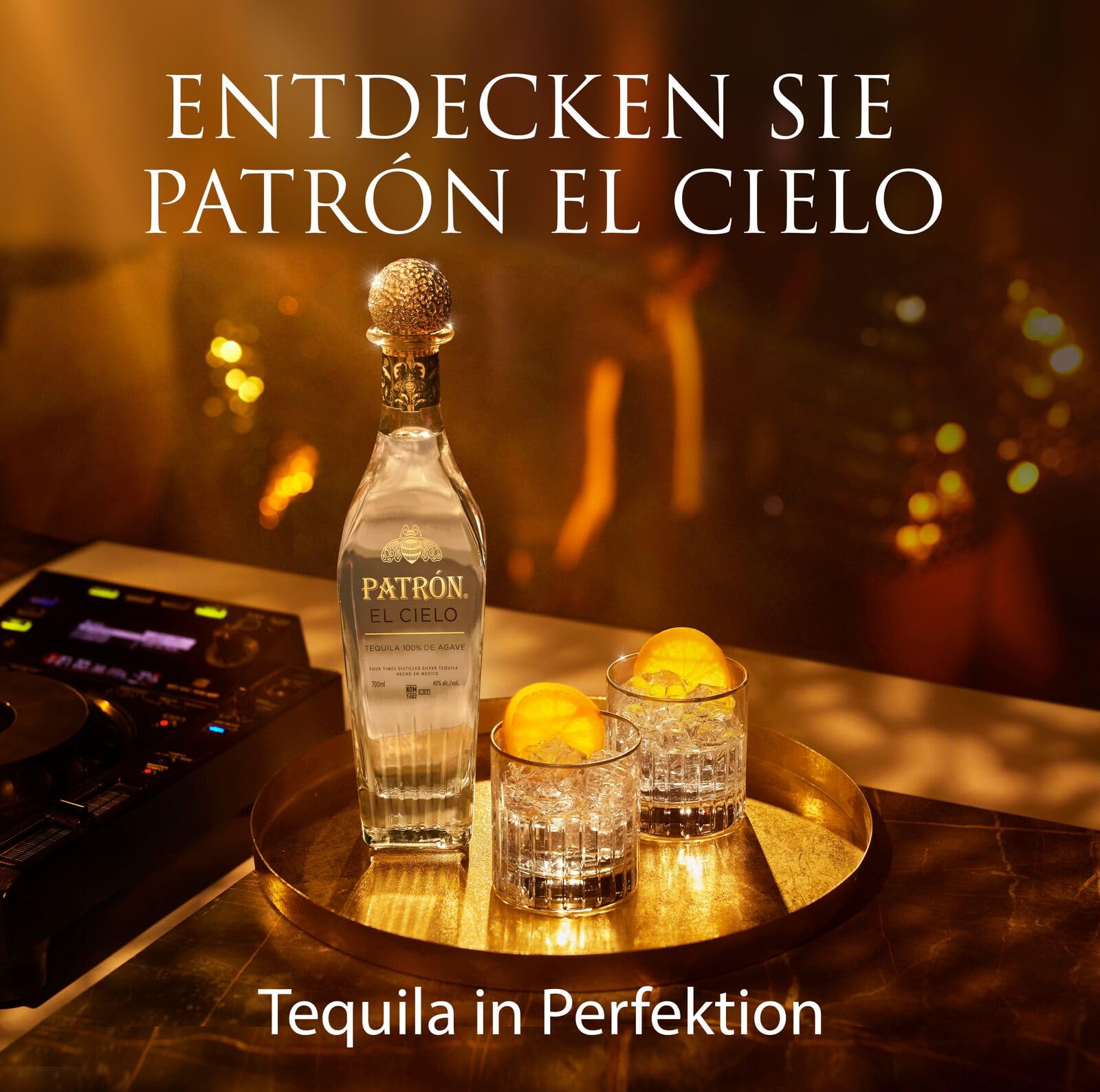 PATRON EL CIELO Premium Silver Tequila, 40% Vol., 70cL / 700mL, Alkohol aus 100% Weber Blue Agave, wird in kleinen Chargen in Mexiko handgefertigt