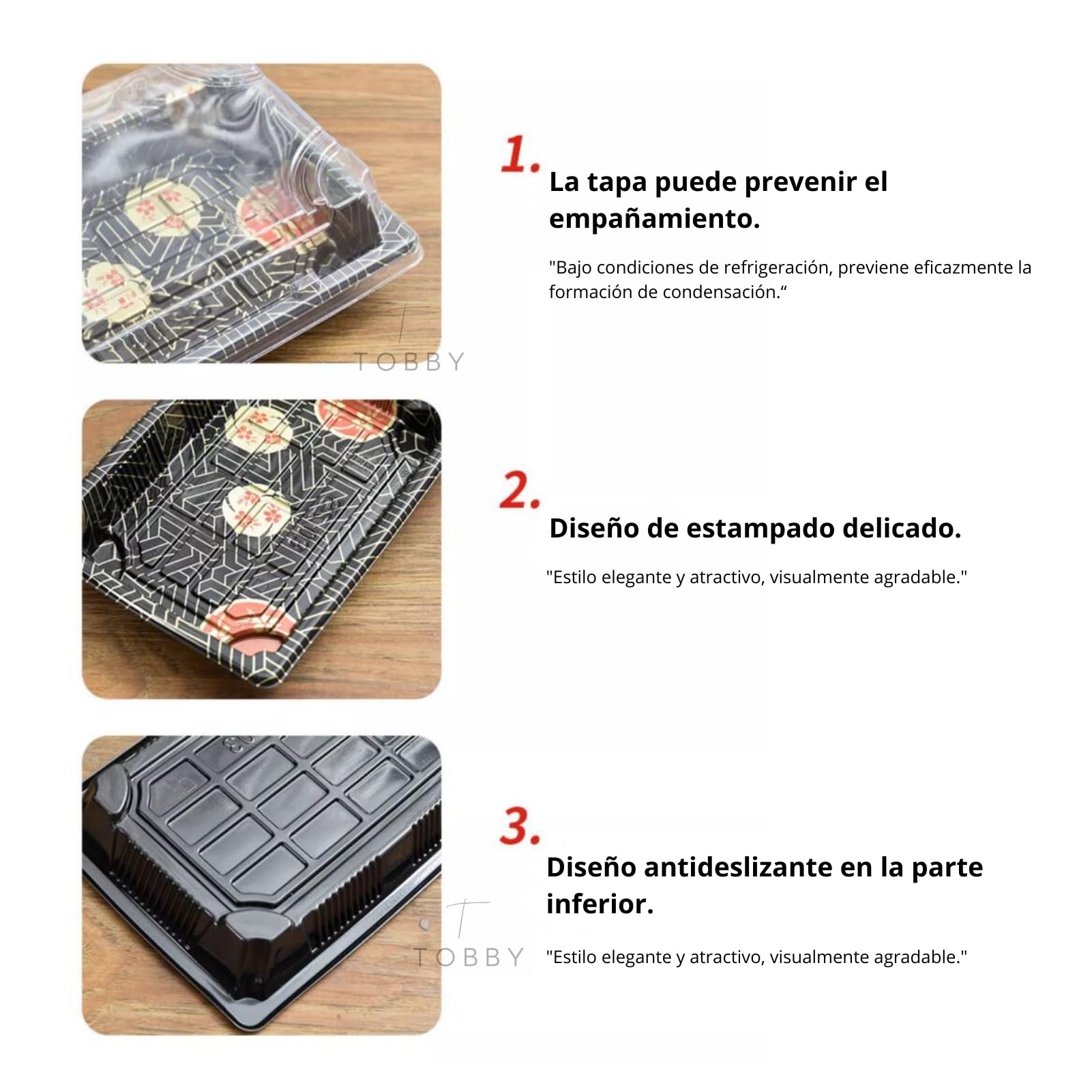 50 Uds Bandejas Reutilizables para Sushi,Envases de Plástico para Comida,Dulces,y Bocadillos,Juego de Bandejas Rectangulares para Sandwiches,Catering,Banquetes,Bodas,Cumpleaños,Baby Shower y Fiesta