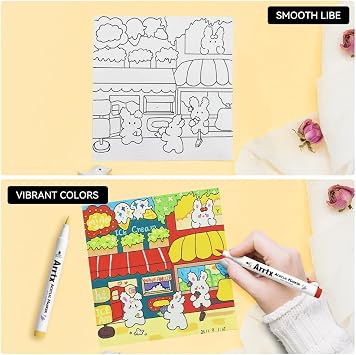 Arrtx 36 Colors Acrylic Paint Pens for Rock Painting, Art Supplies, Fabric Paint, Waterproof Paint DIY
