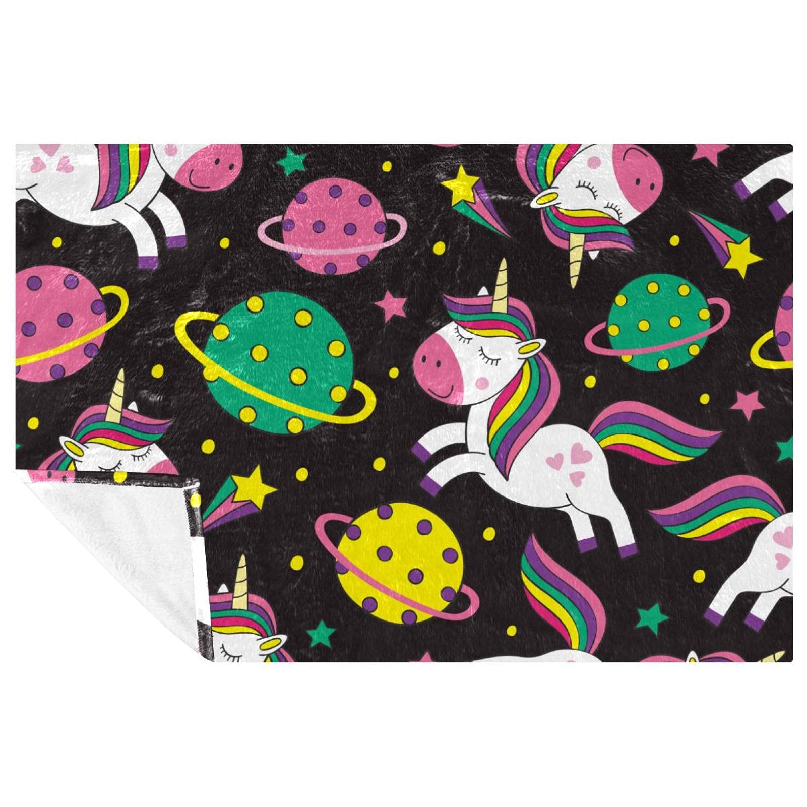 Couverture lit licorne chaude, grand plaid canapé et pique-nique 150x100