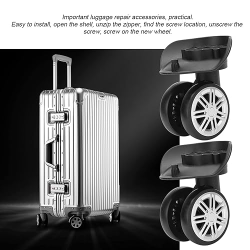 Miniatura 7 de Weojeviy 1 par de ruedas de repuesto para equipaje, silenciador al aire libre, doble fila, rueda grande, caja de tracción, código de caja, maleta,