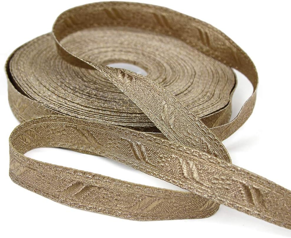 5 Yards of Florence 3/4" Wide Military-Style Bullion Braid Trim, Yellow Gold