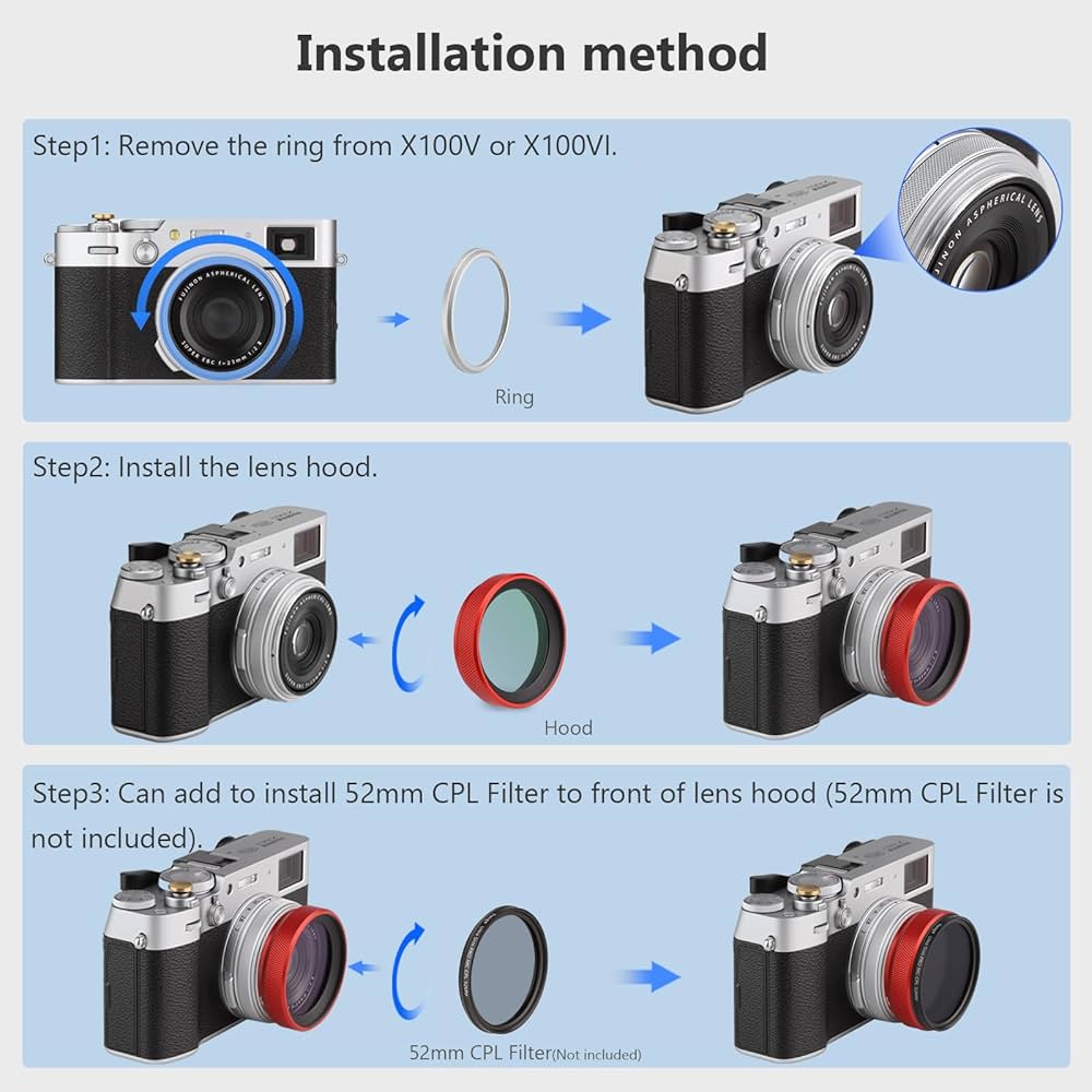 Amazon.com : Haoge LUV-X54R Metal Lens Hood with MC UV