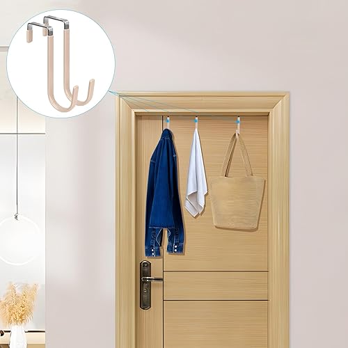 Miniatura 6 de FYY Ganchos para colgar sobre la puerta, paquete de 4 ganchos de goma para evitar arañazos, ganchos organizadores resistentes para sala de estar,