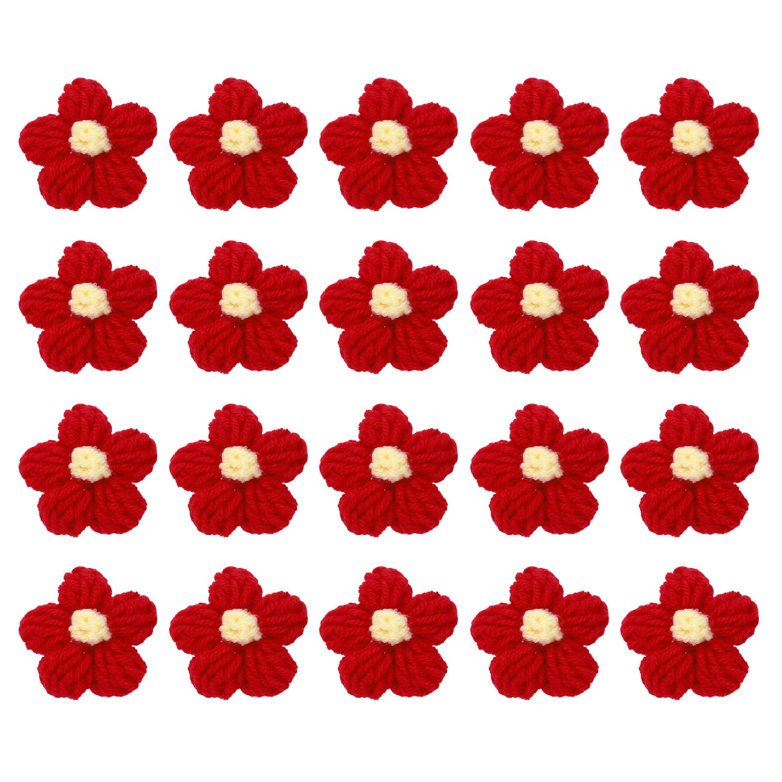Écussons à coudre en coton rouge et jaune 45x45 mm pour mercerie et loisirs créatifs x20