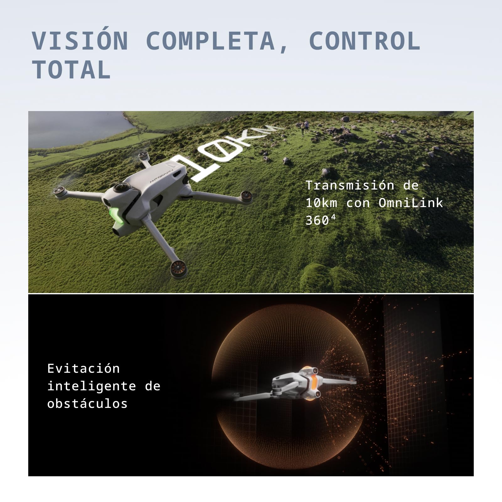 Antigravity A1 Pack Explorer (3 batterie) – Drone 360 8K immersivo, Punta e vola, anticollisione, 249 g e pieghevole, Deep Track, ritorno automatico, fino a 10 km, editing automatico