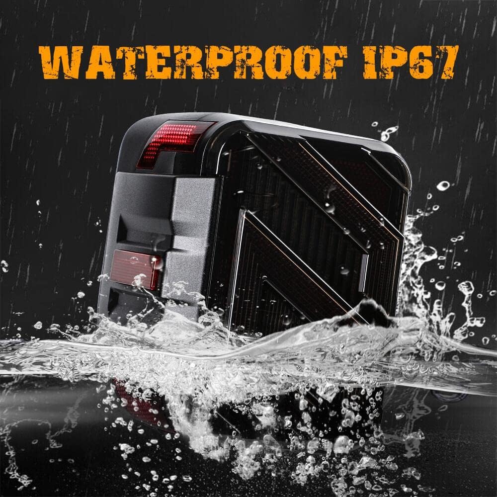 AUDEXEN LED Tail Lights Compatible with Jeep Gladiator JT 2020-2023, Unique S Shaped Design, Smoked Lens, 30W Reverse Lights, Built-in EMC, DOT Compliant, 2 PCS