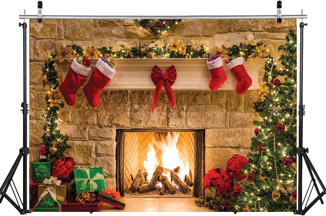 wolada christmas fireplace backdrop christmas backdrops for photography holiday backdrops for photoshoot 10x8ft 11209