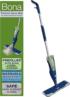 Premium Motion Multi-Surface Floor Spray Mop - Includes Multi-Surface Floor Cleaning Solution and Machine Washable Microfiber Cleaning Pad - for Stone, Tile, Laminate, and Vinyl Floors