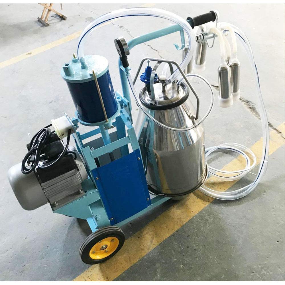 INTBUYING 25L 550W Electric Piston Cow and Goat Milker 304 Stainless