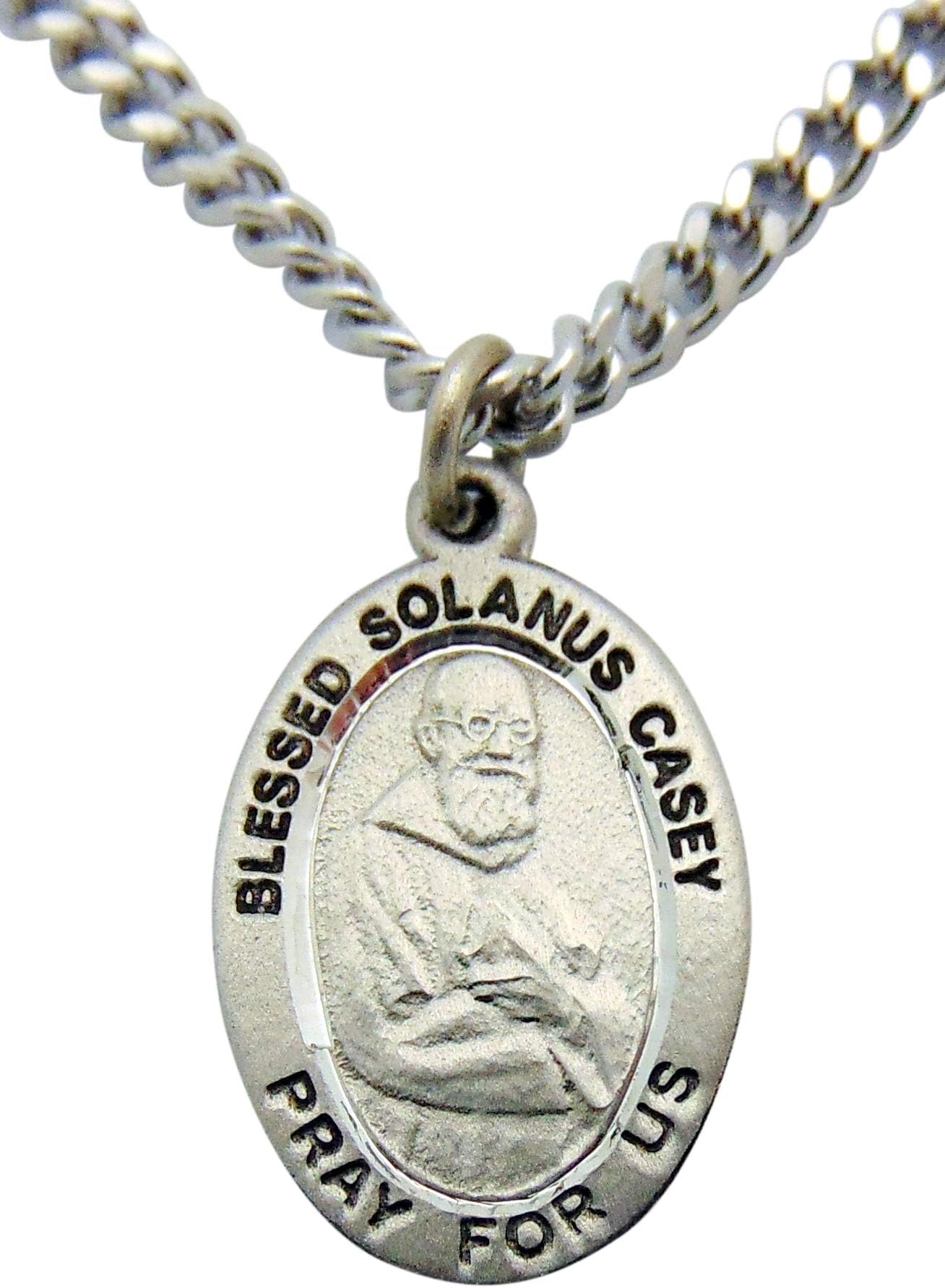 JWG Industries Blessed Solanus Casey Pewter Medal with Stainless Steel Chain