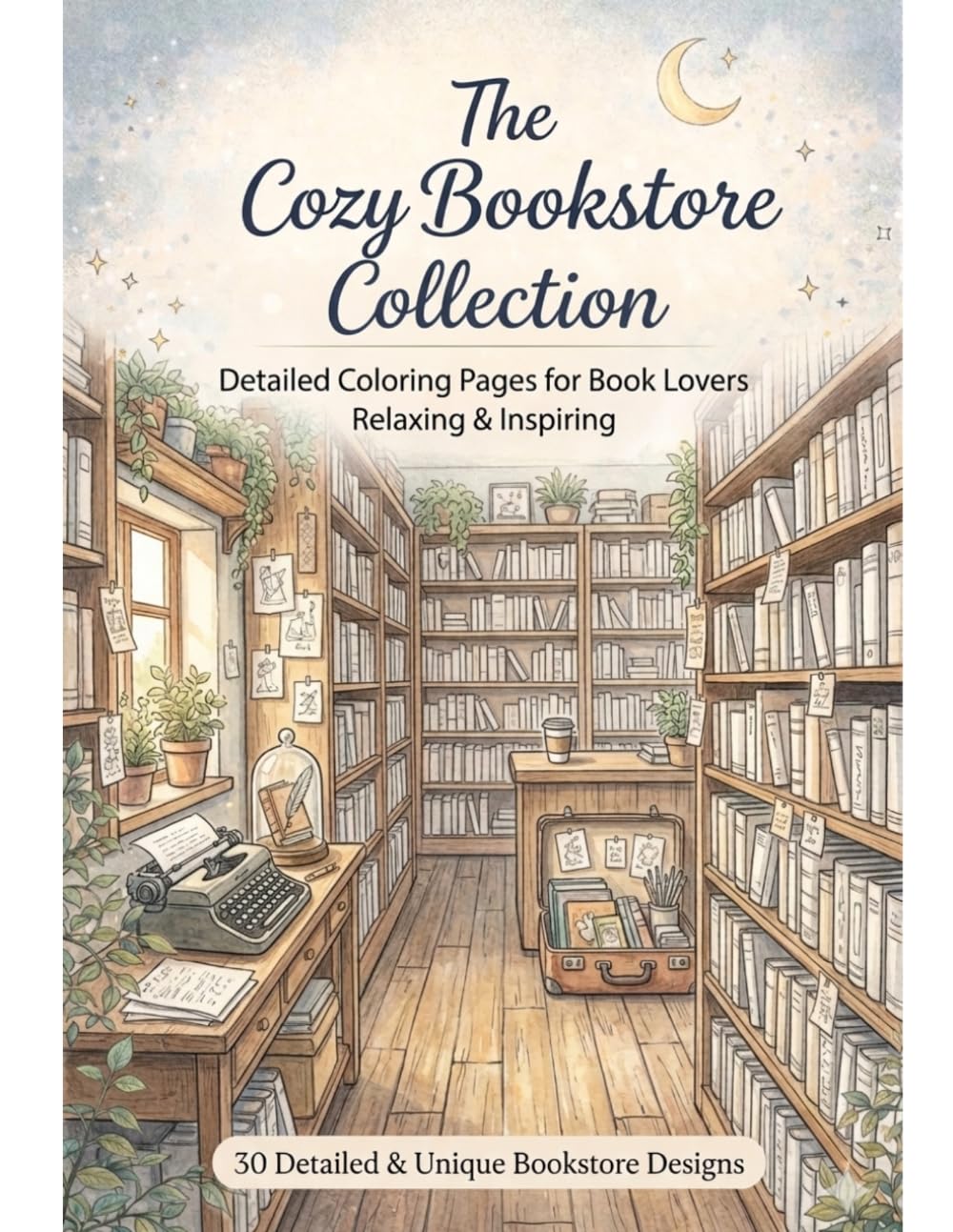 Cozy Bookstore Collection: Coloring book for Adults and Kids (Adults and Kids Coloring Books)
