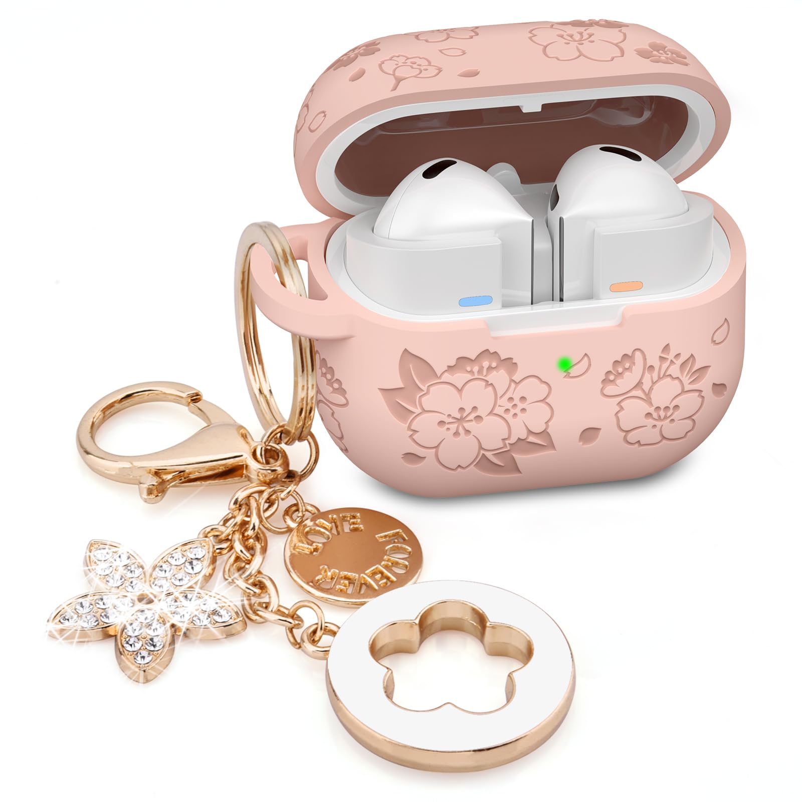 Samsung Galaxy Buds3 Pro ローズゴールドケース Amazon.com: Cute Pink Case for Samsung Galaxy Buds 3/3 Pro/3