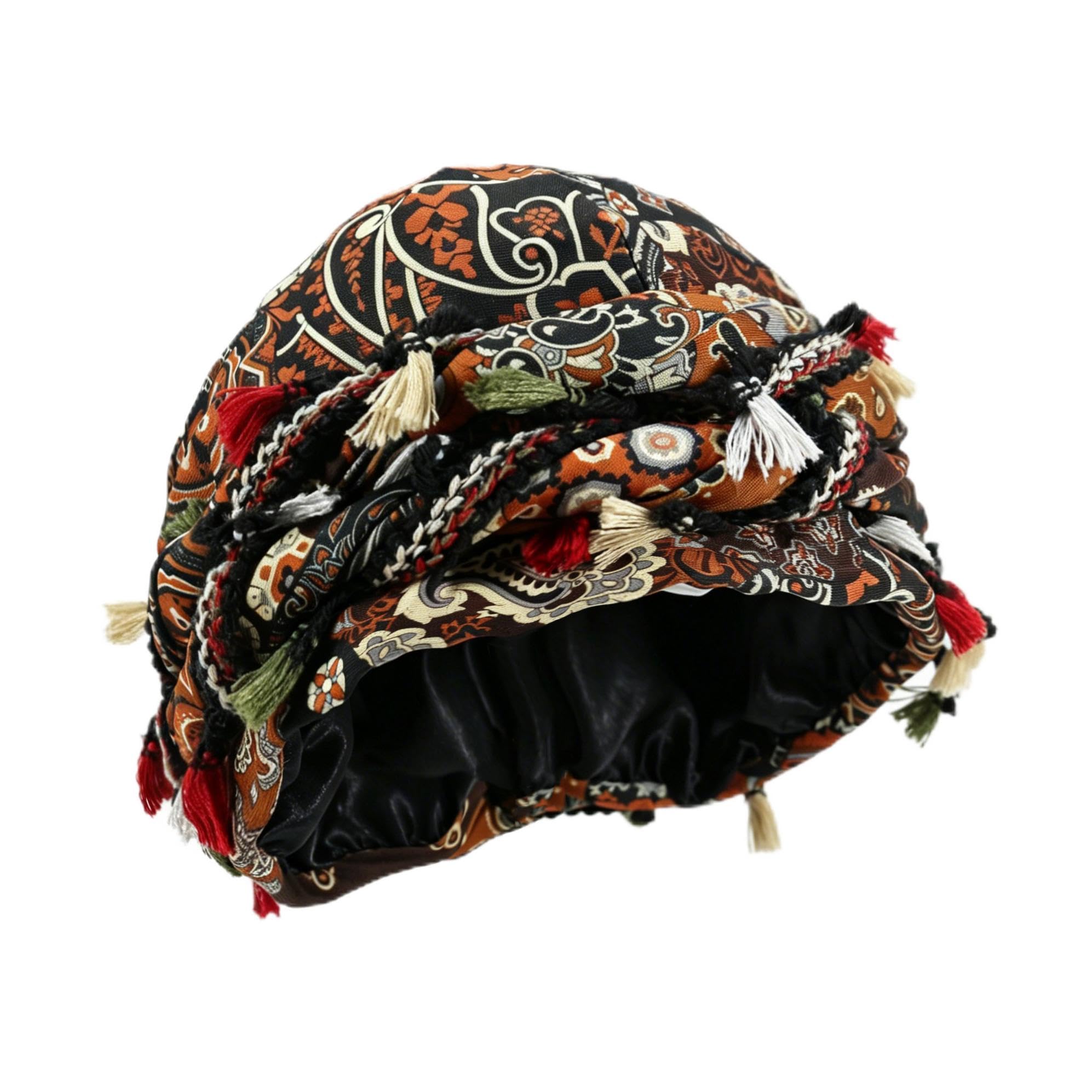 Gturytr Turban for Men Vintage Twist Head Wraps Durag Satin Lined Halo Turban for Women Modal and Satin Scarf Tie