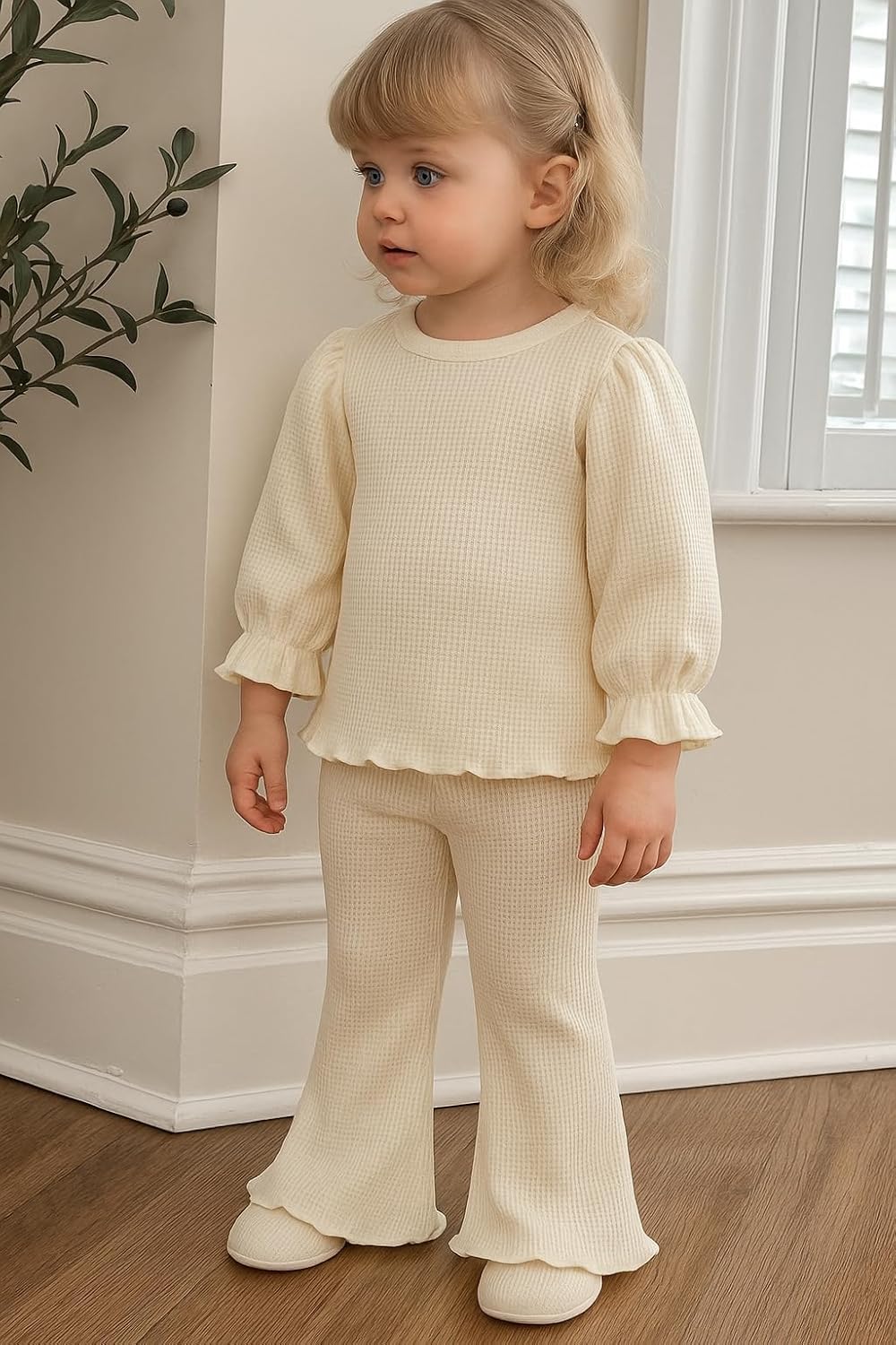 Toddler Girl 2-piece Clothes Set Infant Girl Cotton Long Sleeve Shirt and Pant Fall Winter Outfit for Baby Girl - Image 2