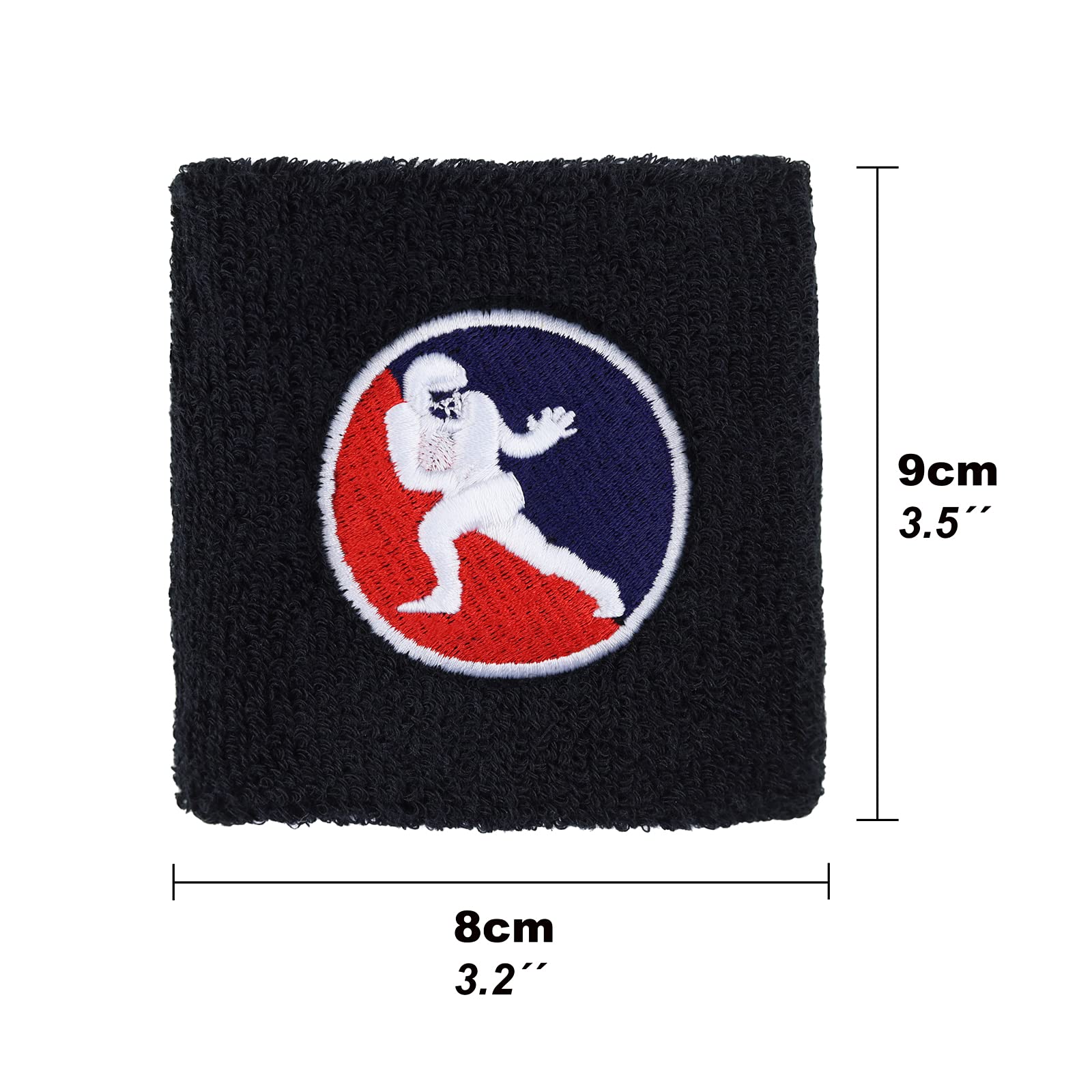 Football opaska przeciwpotowa Exclusive NFL haft opaska przeciwpotowa z haftem i absorbującą frotte, na nadgarstek, czarna opaska fitness na nadgarstek, prezent sportowy, opaska przeciwpotowa
