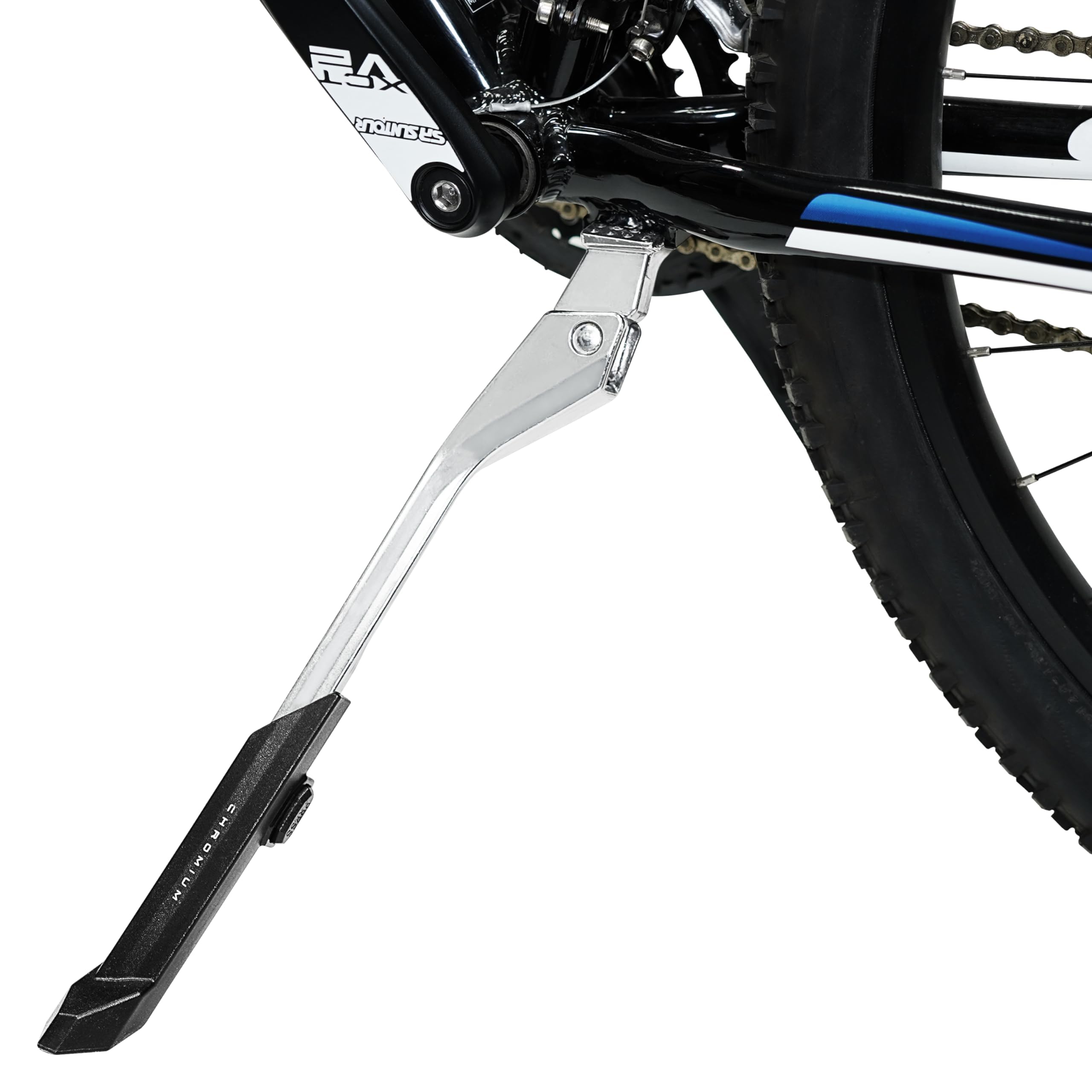 BV Rear Bike Stand for 24”-29” - Adjustable Bikes Kickstand for Adult Bike with Non-Slip Foot &amp; Spring-Loaded Latch for Stable Any-Angle Stance - Bicycle Stand for Mountain, City &amp; Hybrid Bikes