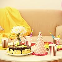 Vista 6 de Honoson 24 popotes de pato, regalos de fiesta de cumpleaños, con 2 cepillos de limpieza, tema, reutilizable, plástico, tonto, 8 diseños