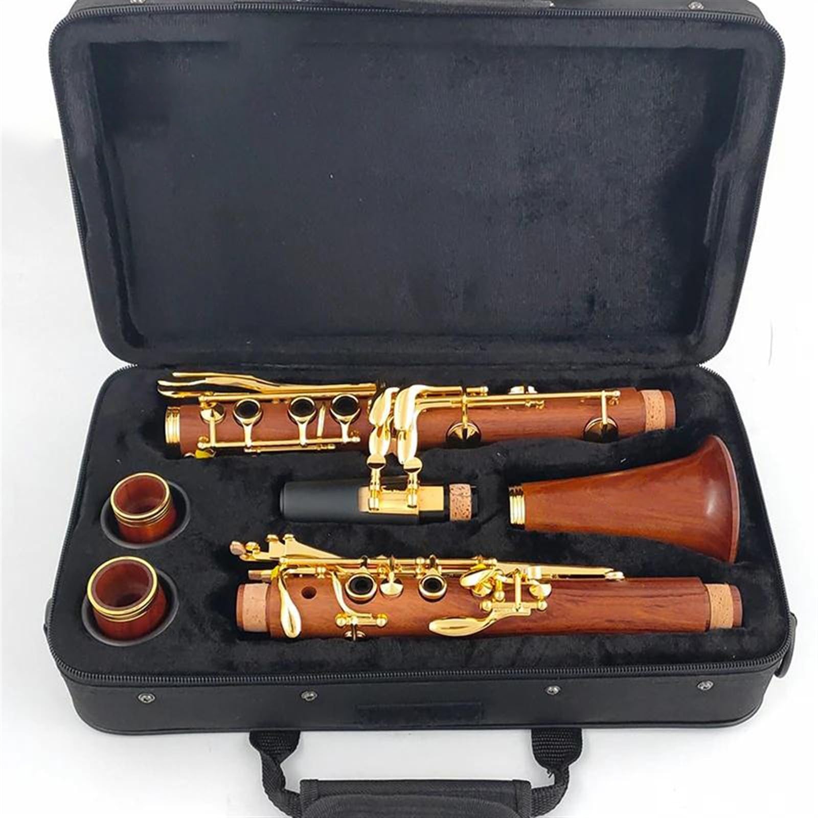 Corpo In Sequoia A 17 Tasti Chiavi Placcate In Oro Clarinetto A Tono Con Custodia E Accessori Clarinetto per Principianti
