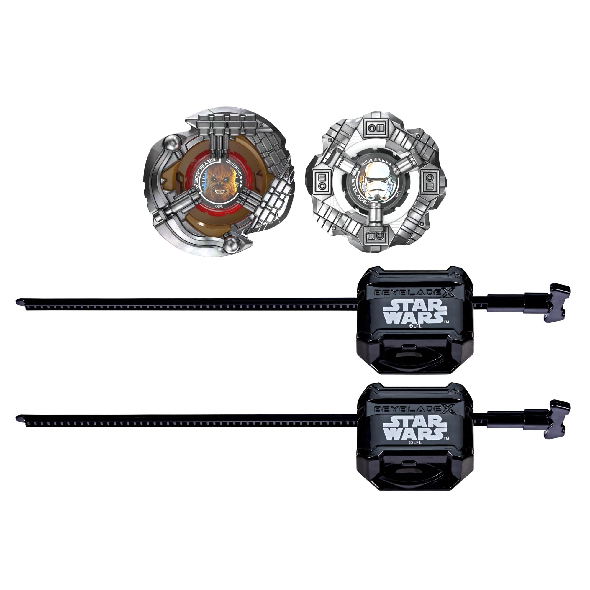 Colaboración Beyblade X y Star Wars, Chewbacca 4-80LF vs. Stormtrooper 5-70B