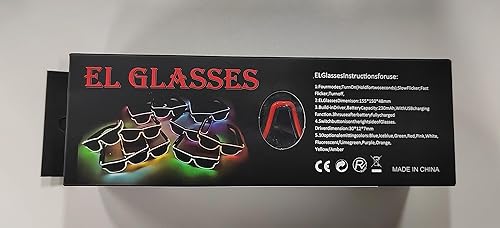 Miniatura 10 de Gafas de luz inalámbrica, 3 modos, LED luminosas, que brillan en la oscuridad, para fiestas, DJ, EDM, Halloween, Navidad